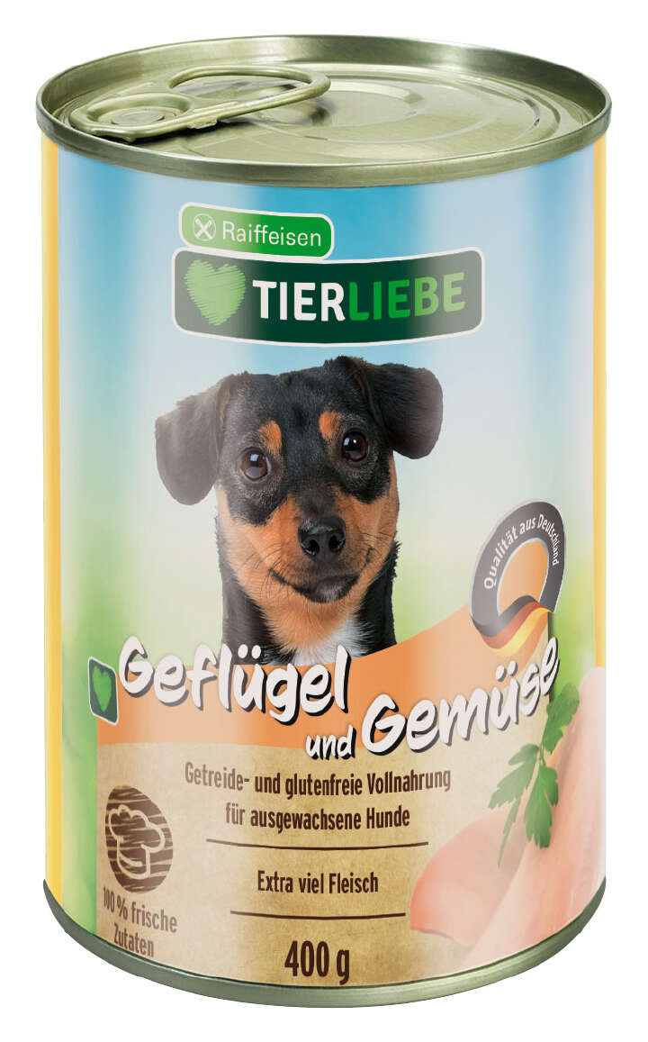 TIERLIEBE Hunde-Nassfutter Geflügel und Gemüse